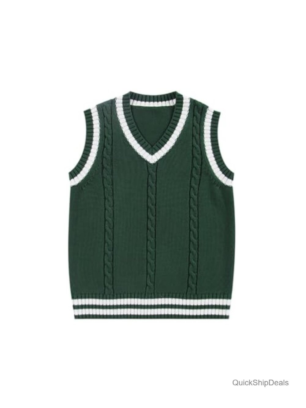 Women's V Neck Sweater Vest 100% Cotton Sleeveless Knit Uniform Tank Top